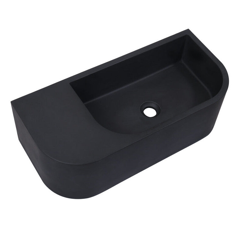 NNEDSZ New Concrete Cement Wash Basin Counter Top Matte Black Wall Hung Basin