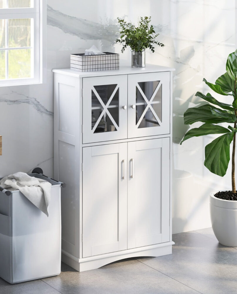 NNECW Bathroom Storage Cabinet with Adjustable Shelves for Bathroom