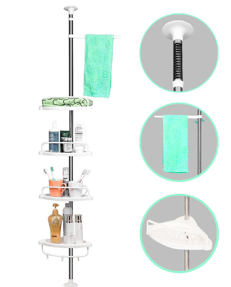 Telescopic bathroom shelf