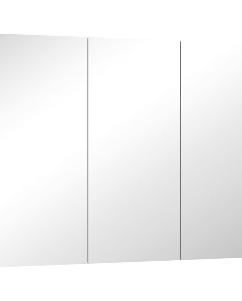 Three-Mirror Bathroom Storage Cabinet - White
