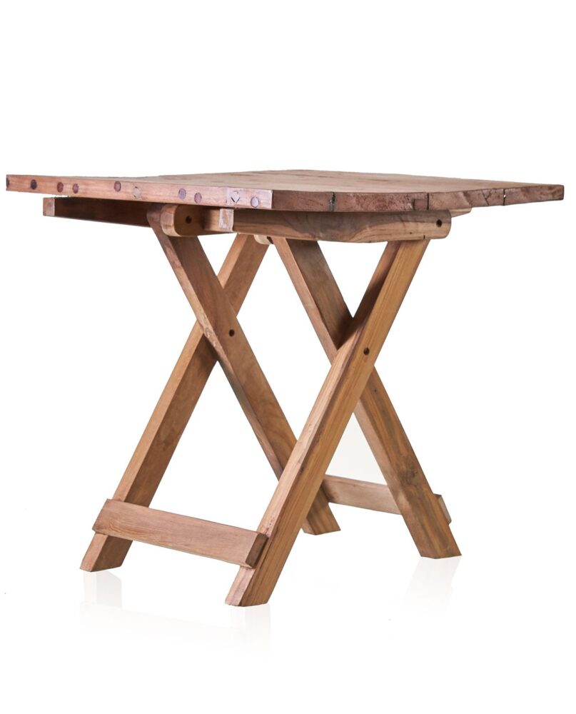 Square Folding Coffee Table - 50cm - Recycled Wood