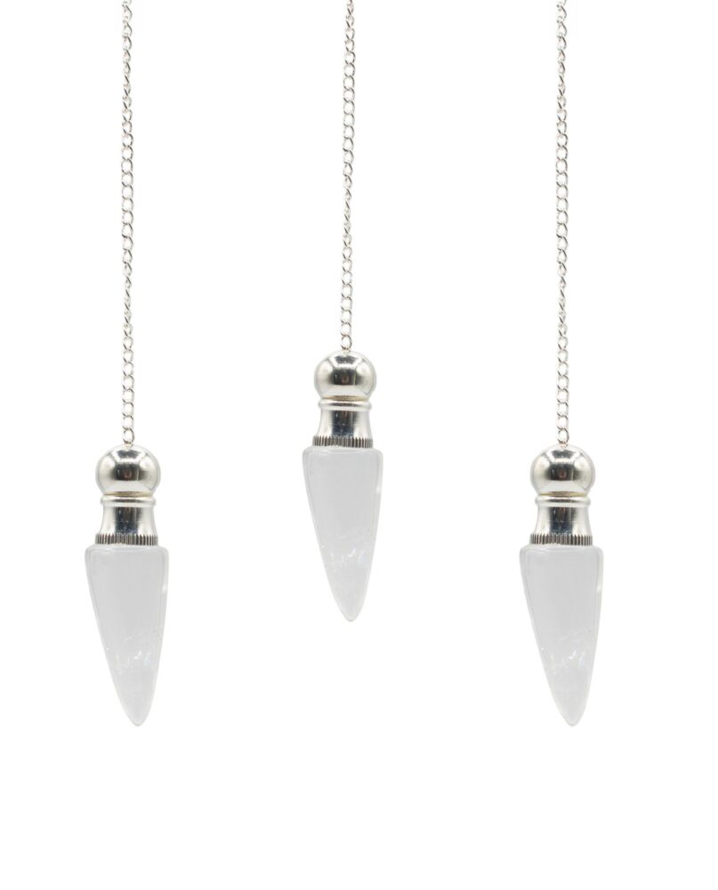 Secret Cavity Discovery of Truth Pendulum - Clear Quartz - Silver Plated