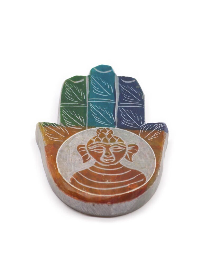 Soapstone Hamsa Incense Holder - Buddah