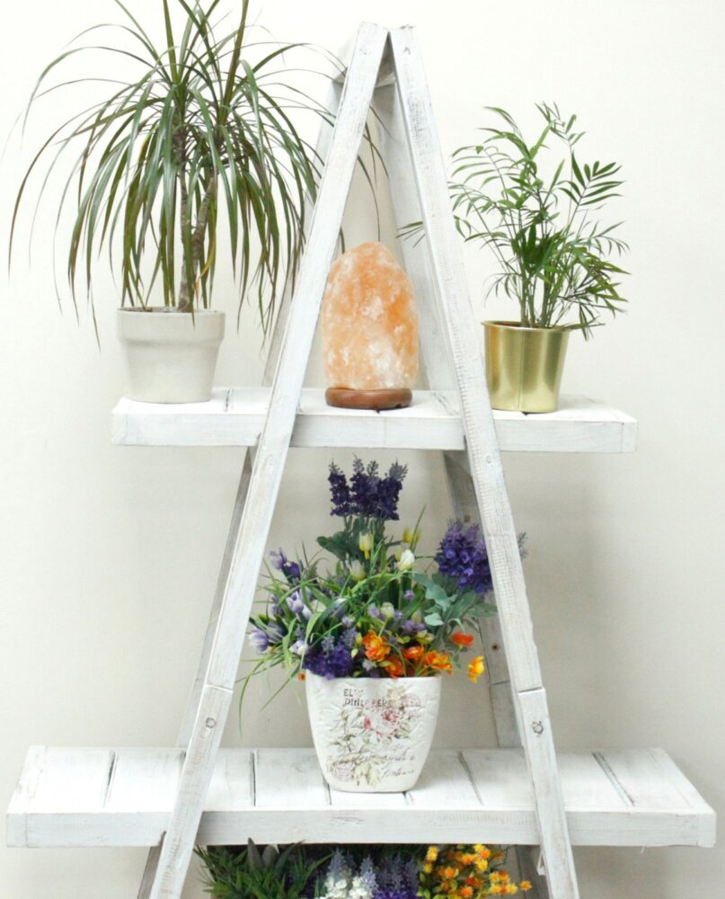 Folding Wooden A-Frame Shelf – Whitewash