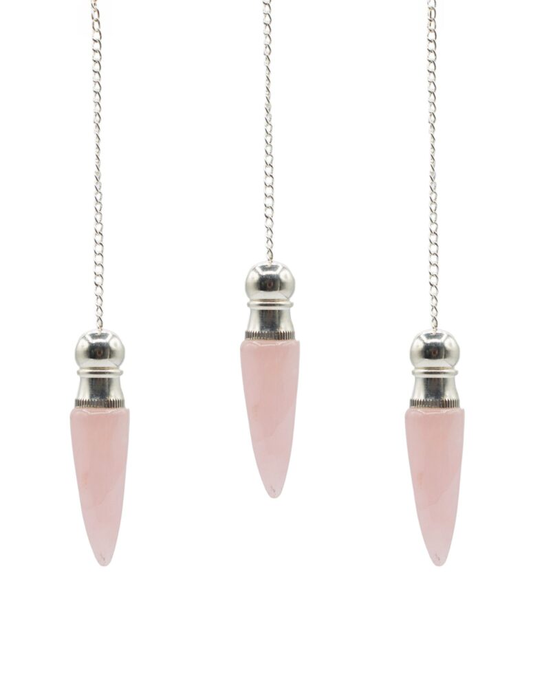 Secret Cavity Discovery of Truth Pendulum - Rose Quartz - Silver Plated