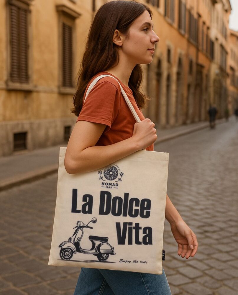Iconic Basic Tote Bag - La Dolce Vita - Natural 4oz