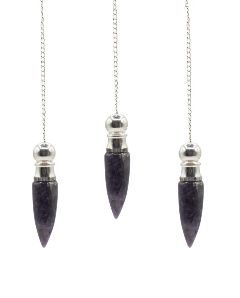 Secret Cavity Discovery of Truth Pendulum - Amethyst - Silver Plated