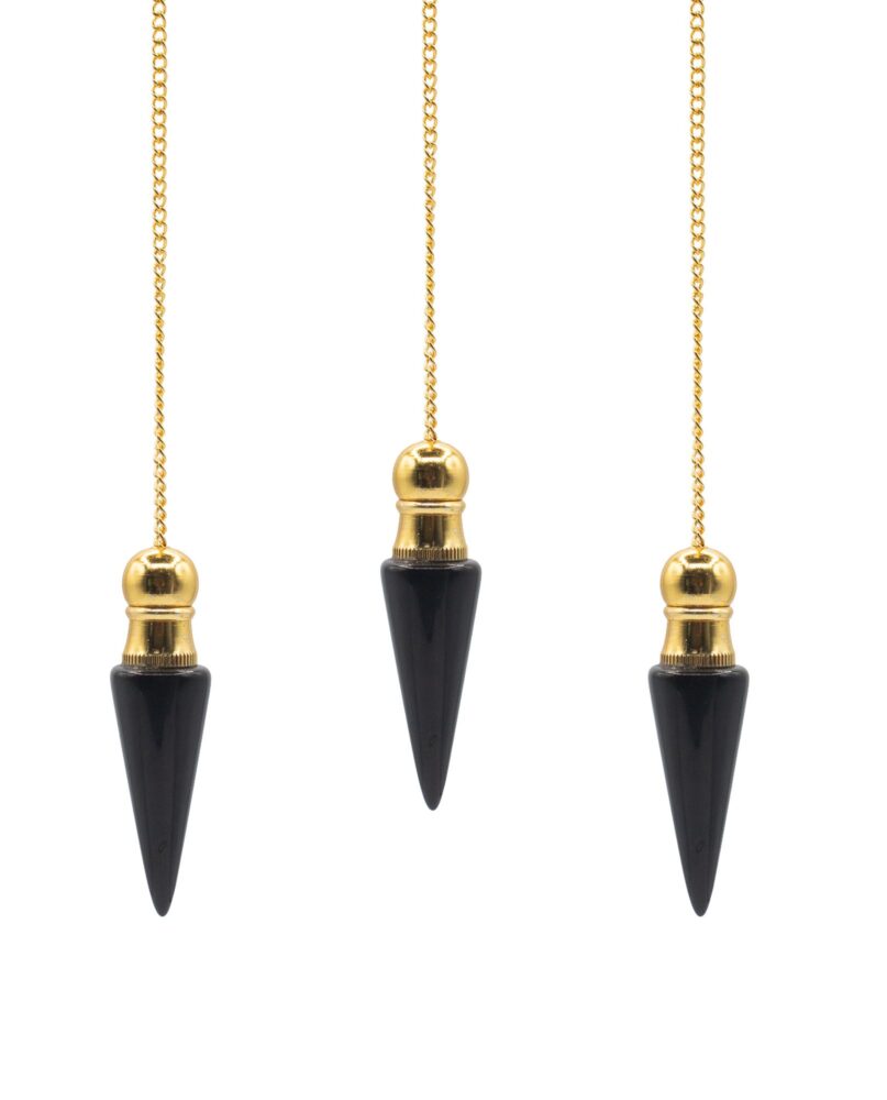 Secret Cavity Discovery of Truth Pendulum - Black Agate - Gold Plated