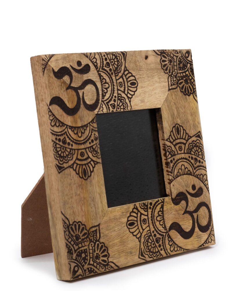Small Mango Wood Picture Framel (for 10x10cm) 20x20x2cm - Mandala - Black