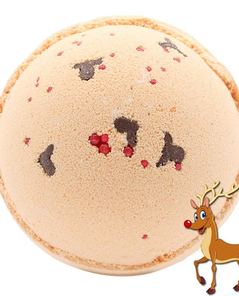 Reindeer and Red Nose Bath Bomb - Toffee & Caramel