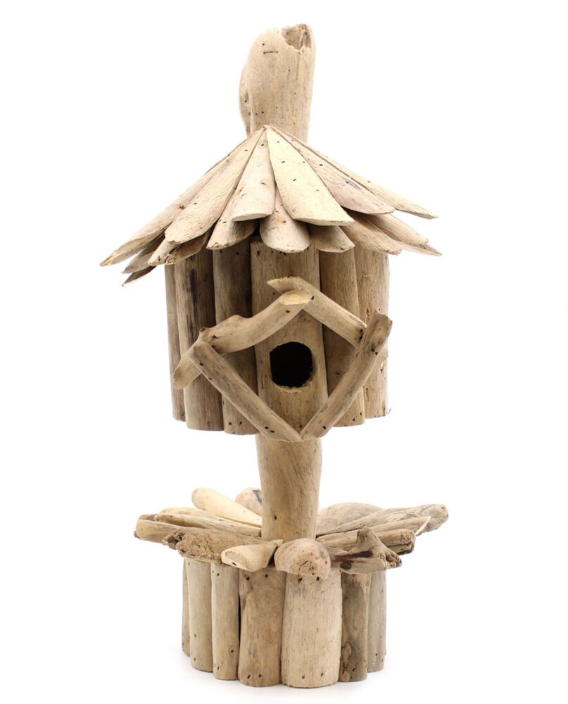 Driftwood Birdbox - On Stand