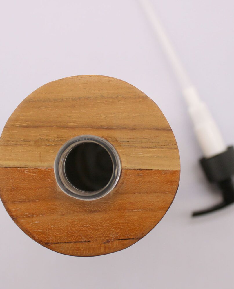 Natural Teakwood Soap Dispenser - Round