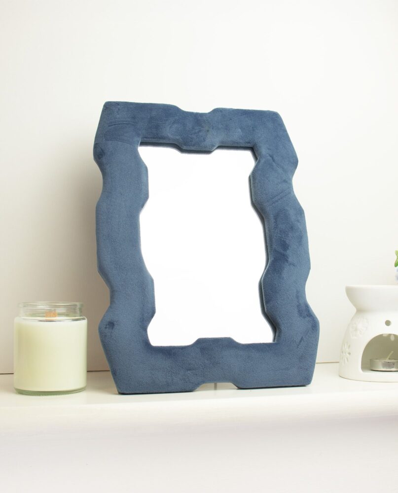 Soft Squiggly Mirror – Chunky Frame – Royal Blue (30.5x22.5x2.3cm)