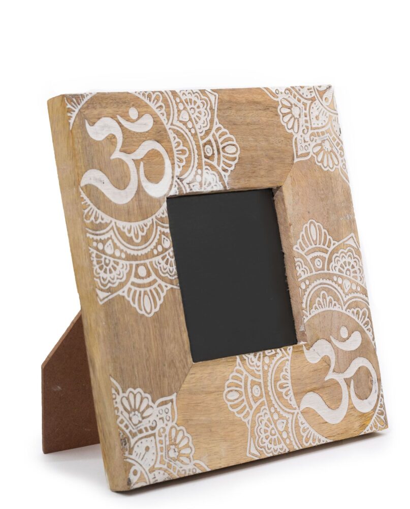 Small Mango Wood Picture Framel (for 10x10cm) 20x20x2cm - Mandala - White