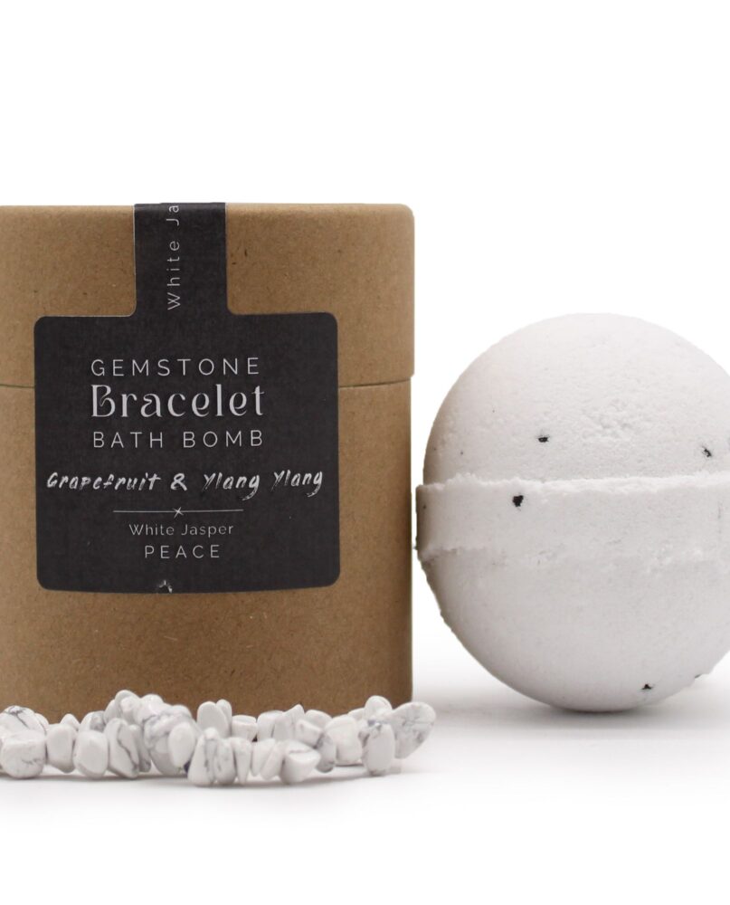 White Jasper Gem Bracelet Bath Bomb