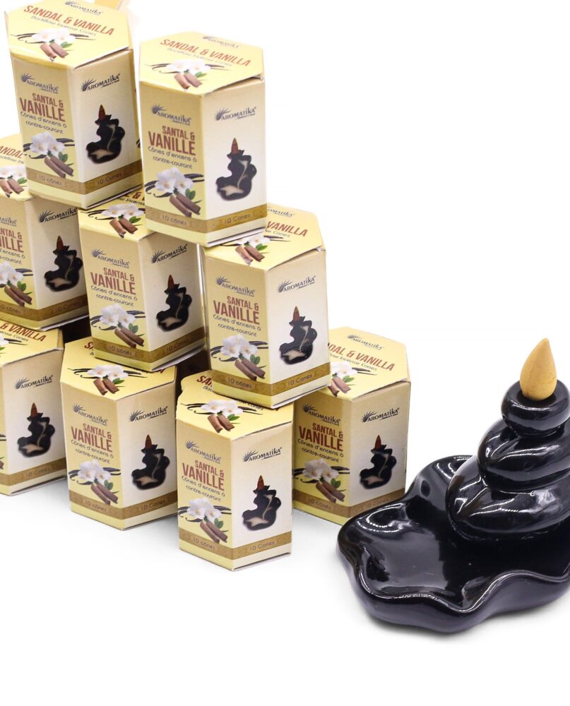 Pack of 10 Masala Backflow Incense - Sandalwood & Vanilla