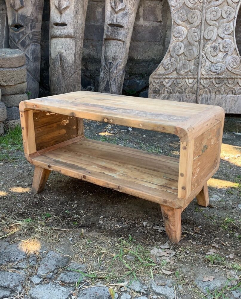Small Rounded Coffee Table - Recycled Wood