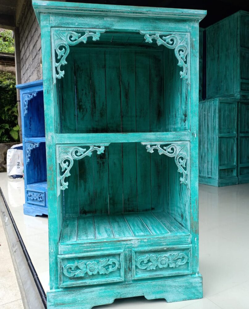 Albasia Bathroom Cabinet - Turquoise wash