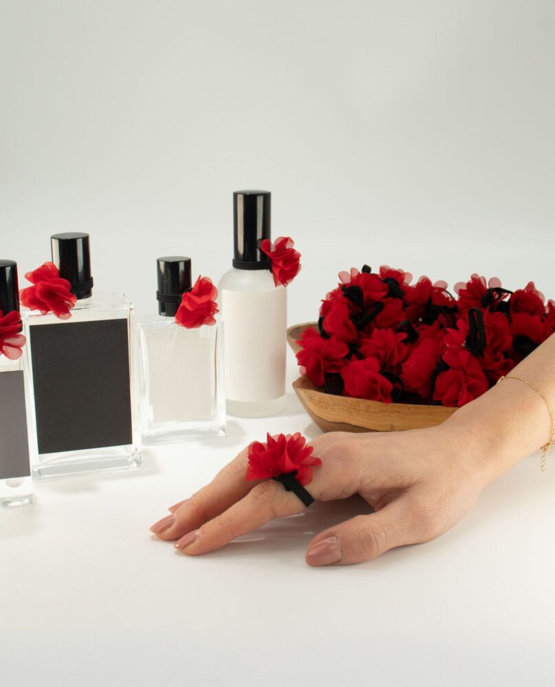 Fragrance Chiffon Diffuser Ring – Rose Red