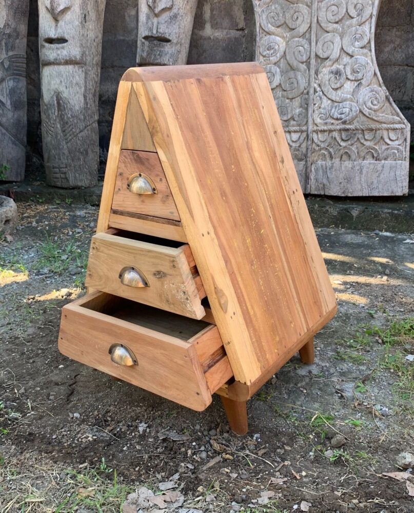 Mr Triangle Decoration Storage 3 Draws - Recycled Wood