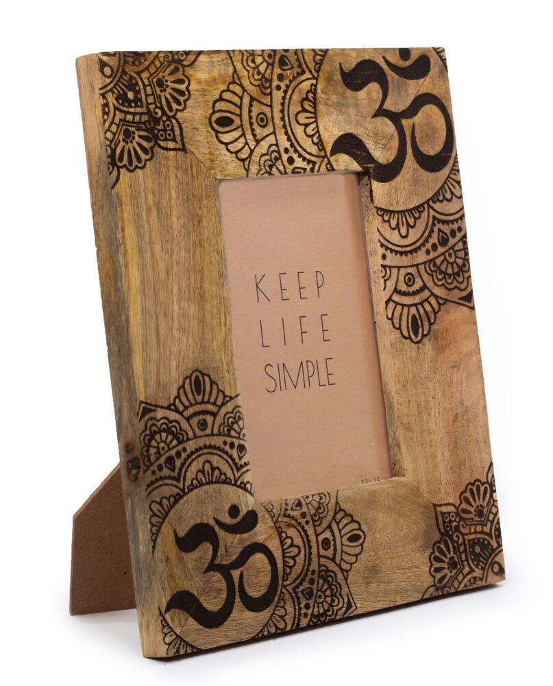 Med Mango Wood Picture Framel (for 10x15cm) 26x20x2cm - Mandala - Black