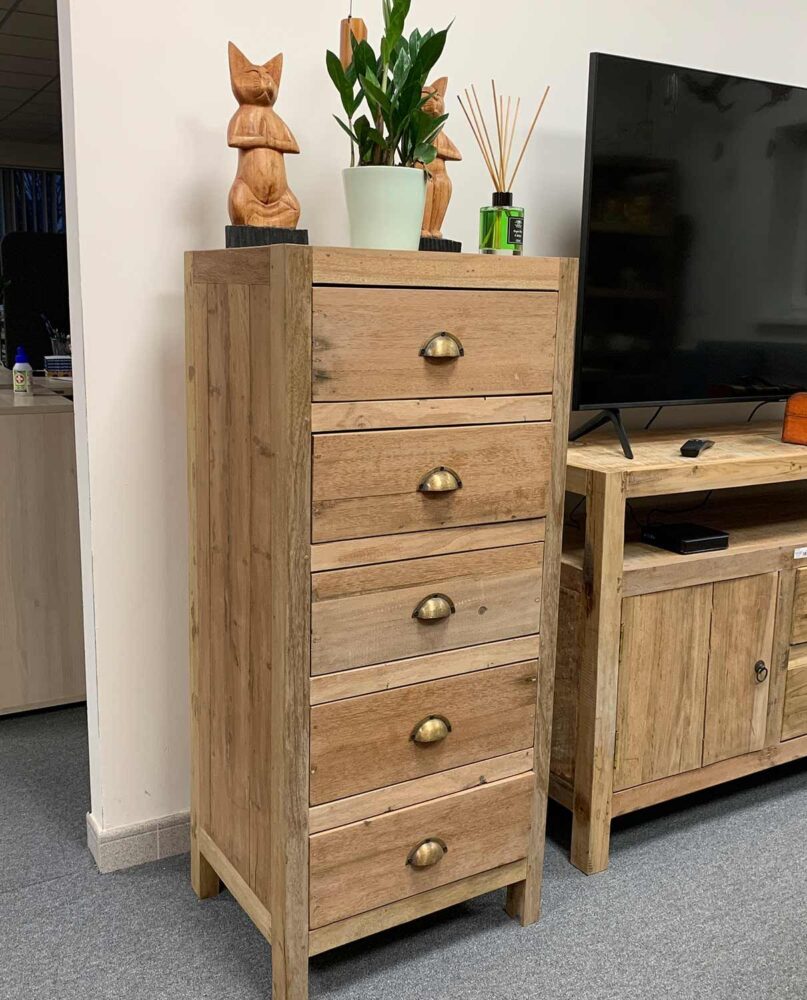 Tall set of 5 Draws - Recycled Wood