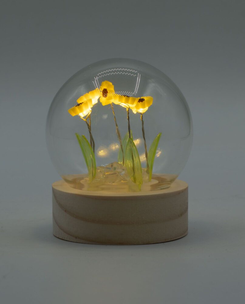 Floral Glow Garden Dome - 5 Sunflowers - LED Battery