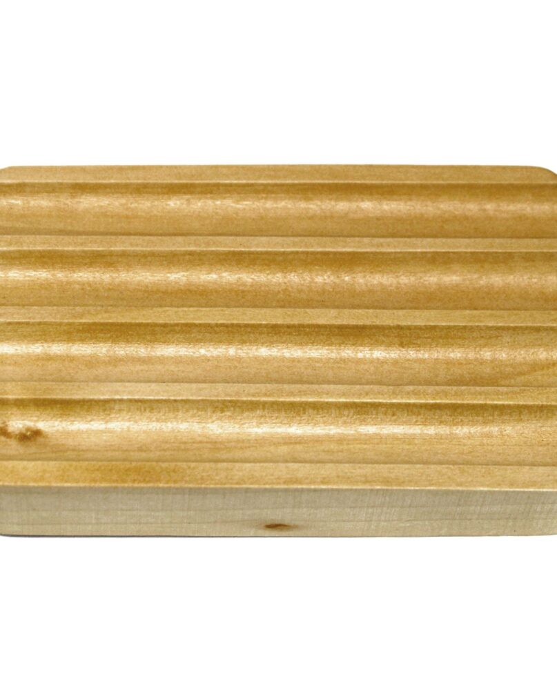 Hemu Wood Soap Dish - Corrugated