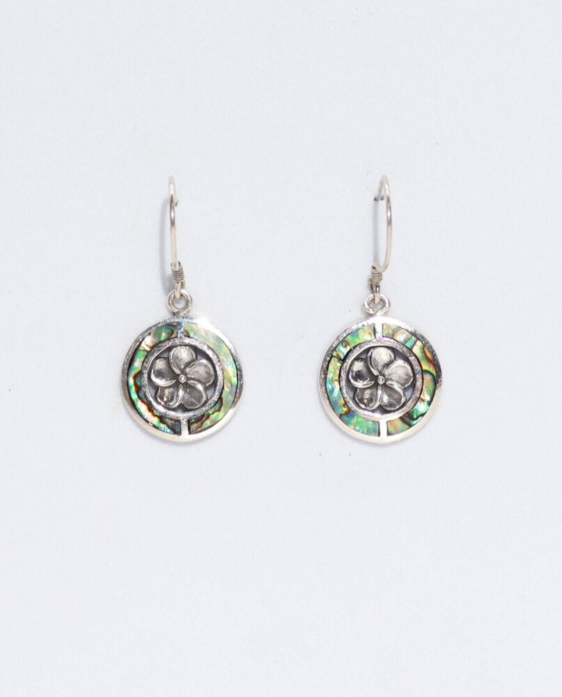 Shell & Silver Earrings - Frangipani - Abalone