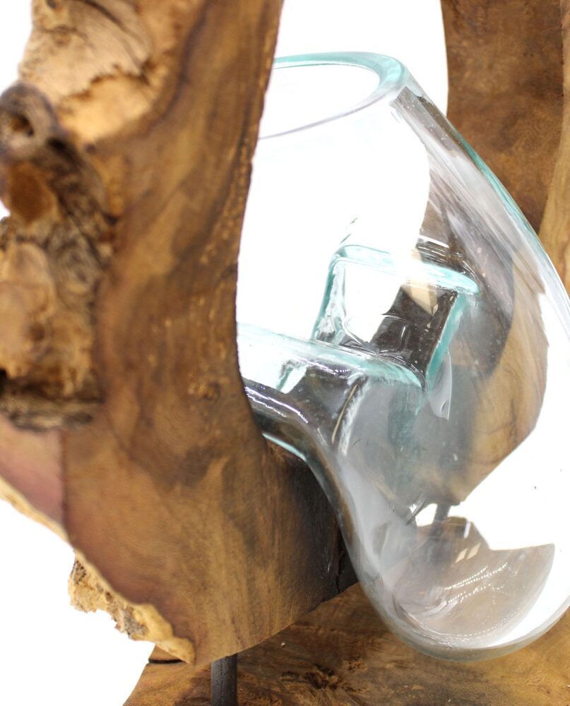 Molton Glass Hanging Art Vase on Wood