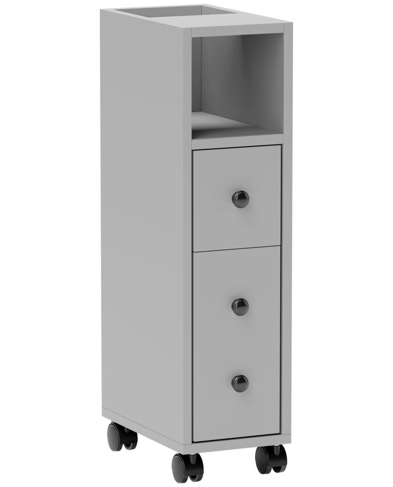 Kleankin Slimline Bathroom Storage Cabinet - Grey