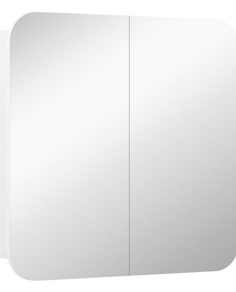 Arched Bathroom Mirror Cabinet With Adjustable Shelves - White