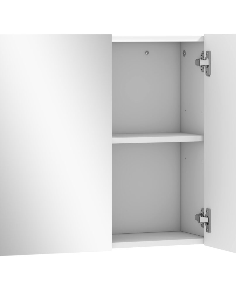 Double-Door Bathroom Mirror Cabinet - White