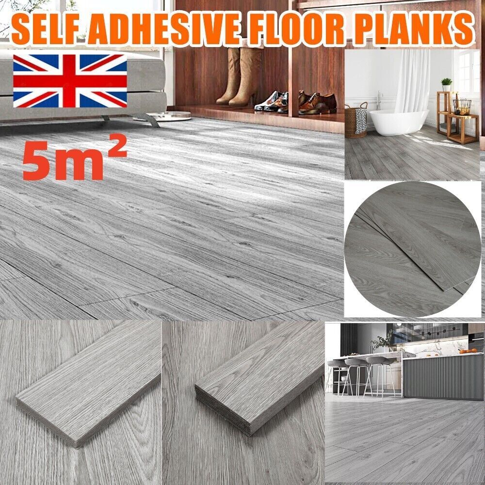 Floor Planks Tiles Self Adhesive Wood Effect Vinyl Flooring Bathroom Decor - Image 5