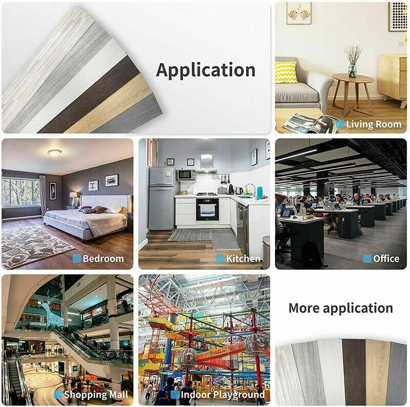 Floor Planks Tiles Self Adhesive Wood Effect Vinyl Flooring Kitchen Bathroom - Image 3