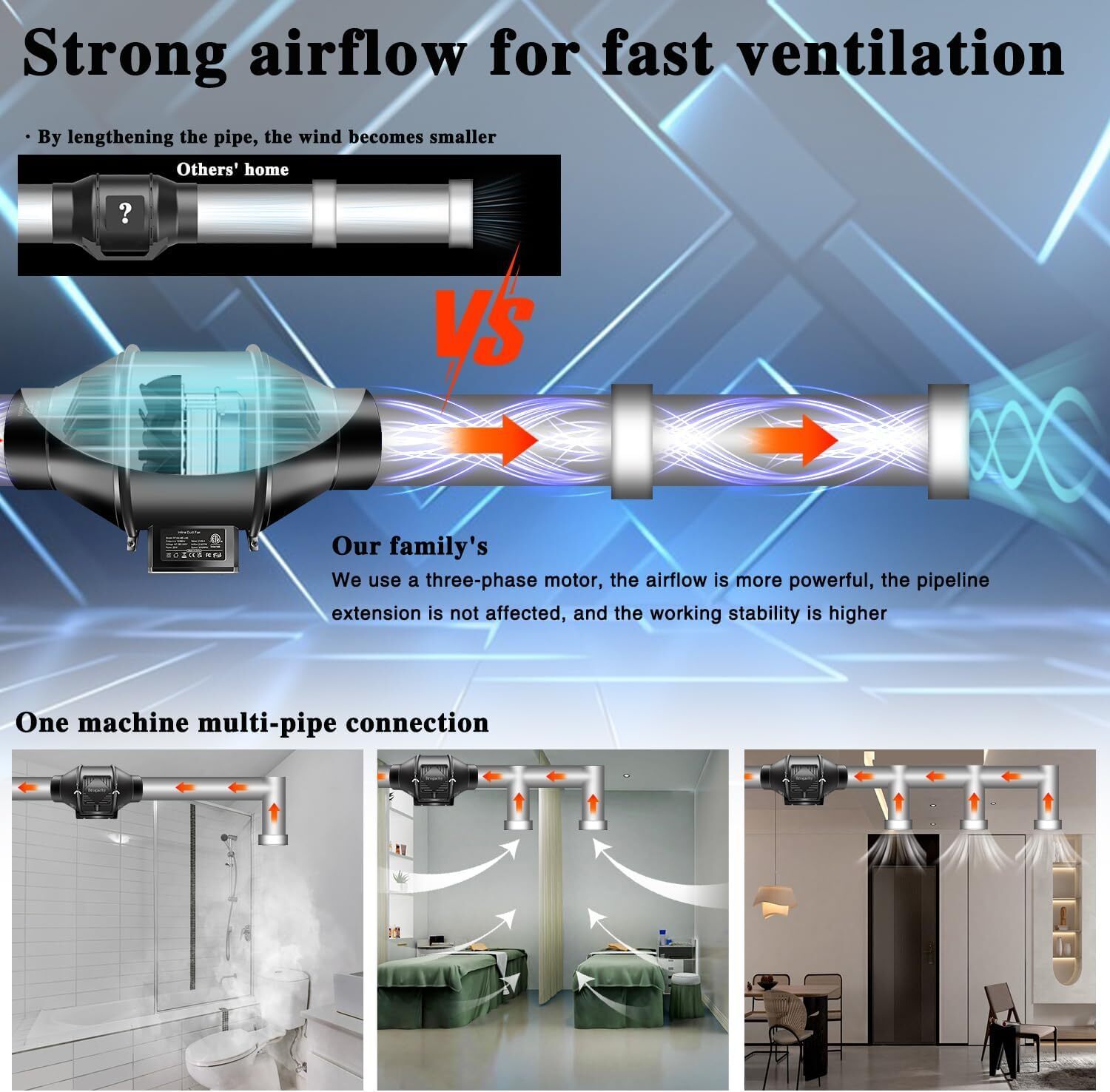 4 In100mm 220V Quiet Inline Extractor Fan Bathroom Hydroponics For Ventilation - Image 8