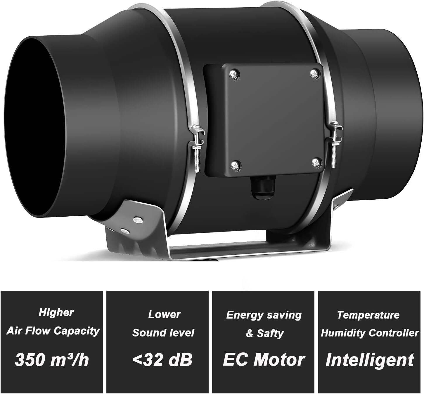 4 In100mm 220V Quiet Inline Extractor Fan Bathroom Hydroponics For Ventilation - Image 10