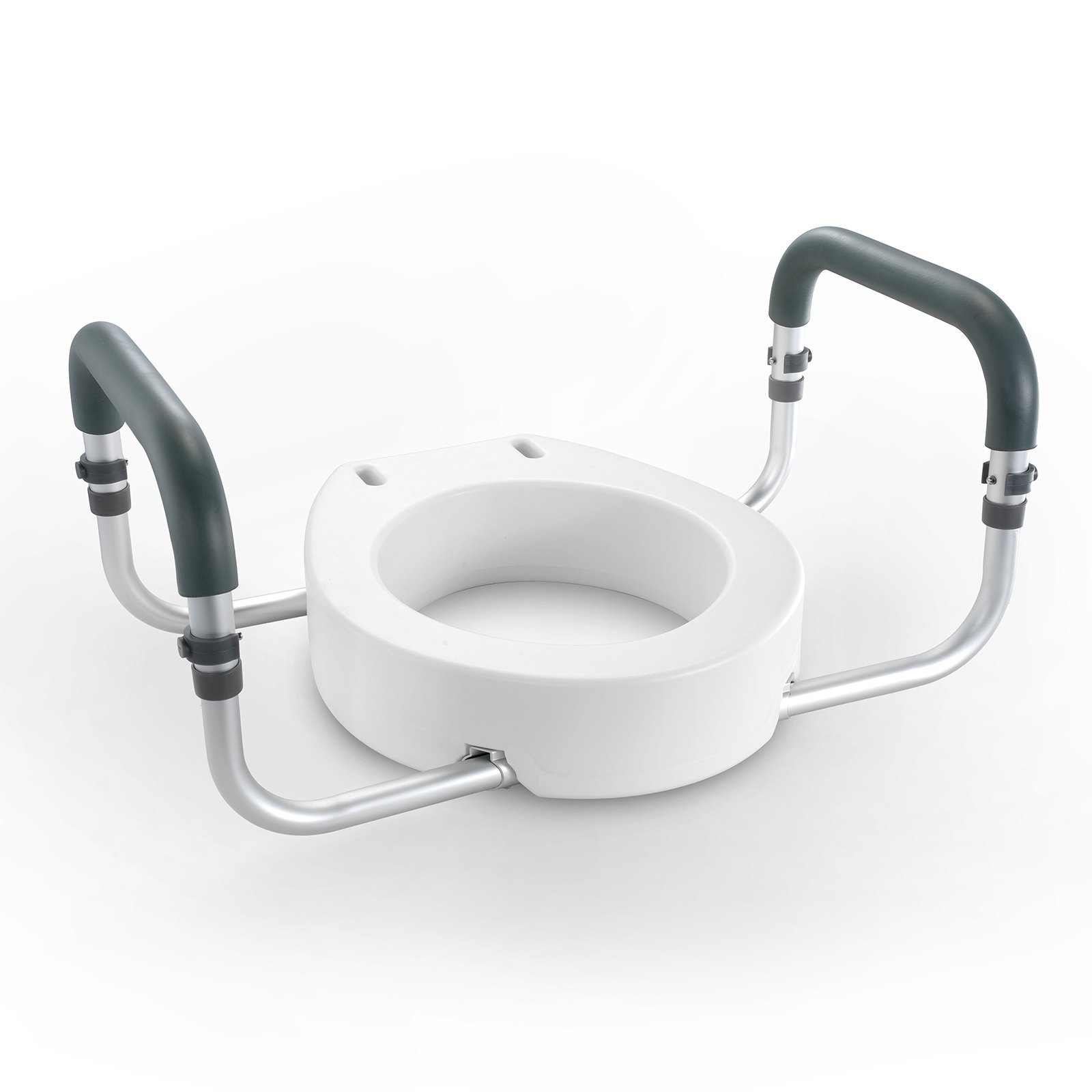 Raised Toilet Seat, Height Increased By 3.5 Inches, Supports Up To 300 Lbs, Suitable For Standard Round Toilets, Aluminum Handles With EVA Pads, Suitable For Elderly, Disabled, Patients, Pregnant Wome - Image 9