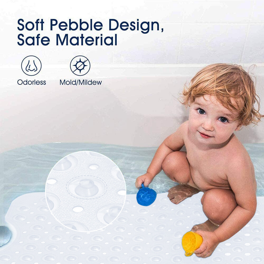 Non Slip Bath Mat Extra Large Shower Mat Bathtub Anti-Mold Rubber Strong Suction - Image 5