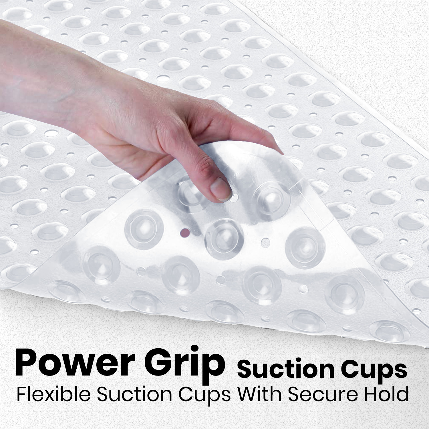 Non Slip Bath Mat Extra Large Shower Mat Bathtub Anti-Mold Rubber Strong Suction - Image 6