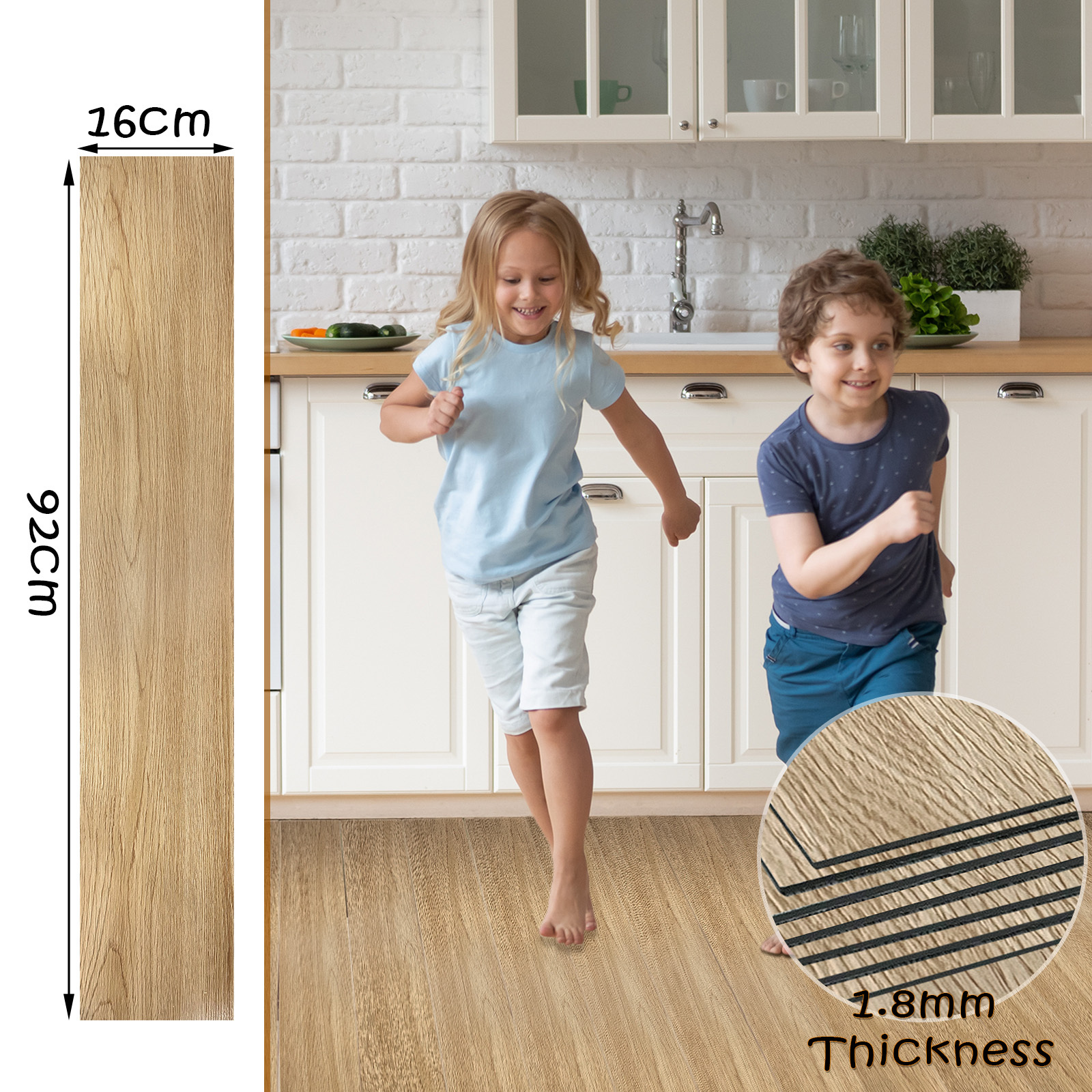 Floor Planks Tiles Self Adhesive Wood Effect Vinyl Flooring Kitchen Bathroom - Image 6