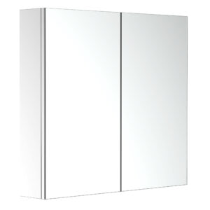 Bathroom Mirror Cabinet, Stainless Steel Wall Mounted Bathroom Storage Cabinet With Double Doors, 60x55cm