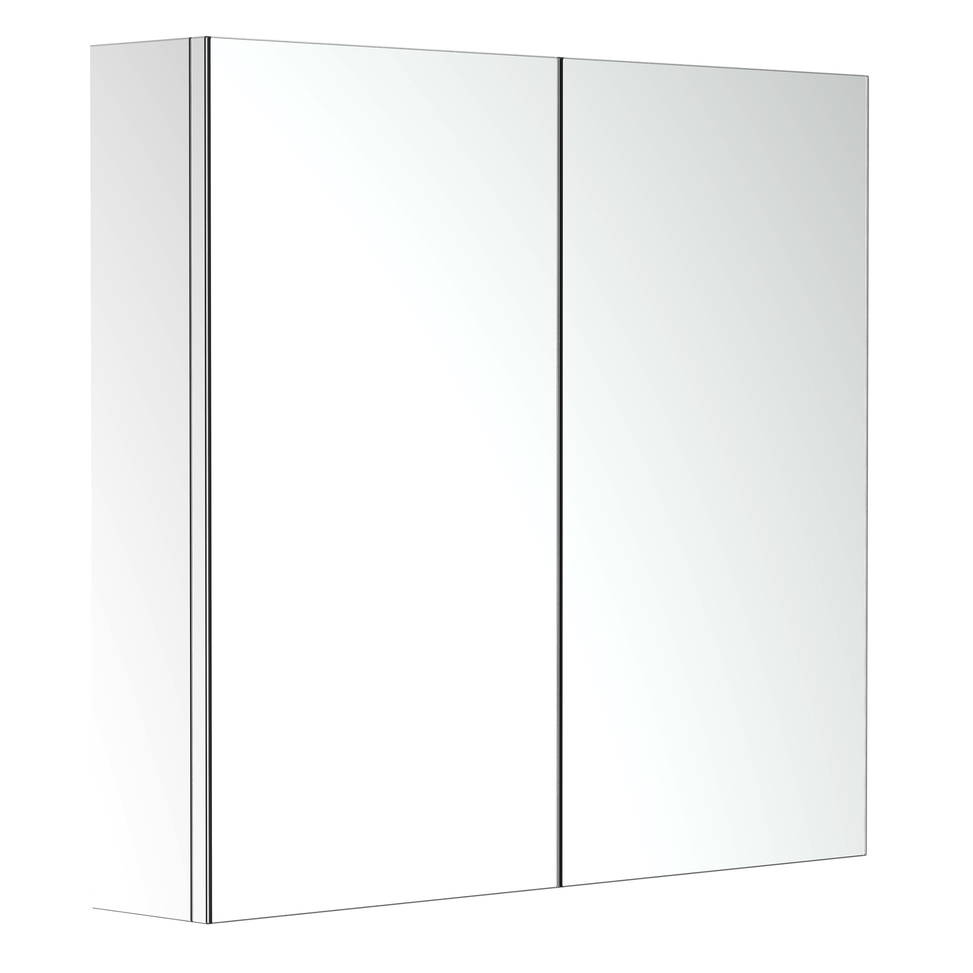 Bathroom Mirror Cabinet, Stainless Steel Wall Mounted Bathroom Storage Cabinet With Double Doors, 60x55cm