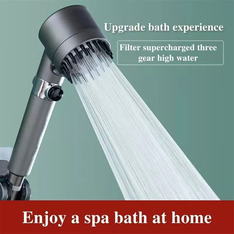 3 Modes Shower Head With Filter High Pressure Water Saving Massage Body Scalp - Image 2