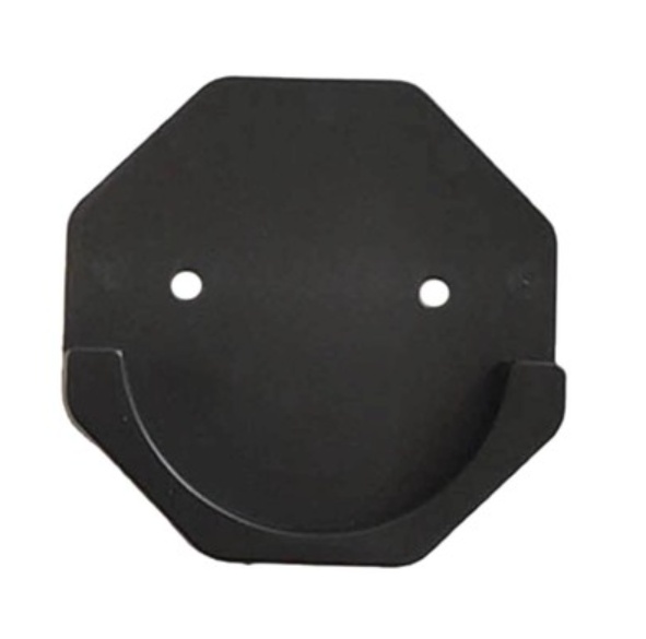 Wall Bathroom Curtain Rod Holder Bracket Hooks Hexagon Black - Image 4