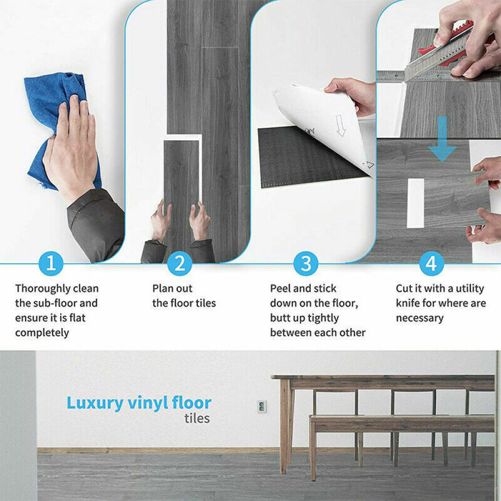 Floor Planks Tiles Self Adhesive Wood Effect Vinyl Flooring Bathroom Decor - Image 4