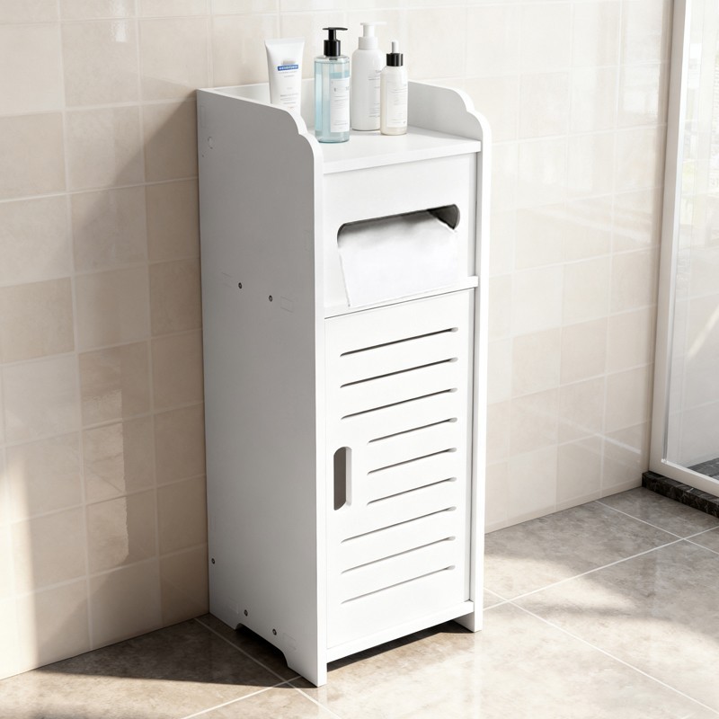 White Bathroom Bedroom Cabinet Drawer Shelf Cupboard Storage Free Standing Floor - Image 4