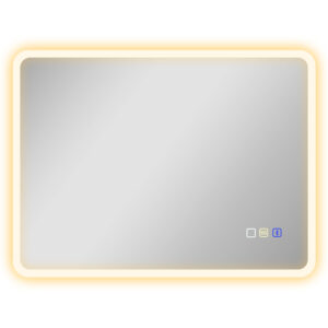 80 X 60cm LED Bathroom Mirror, With Bluetooth - Silver Tone