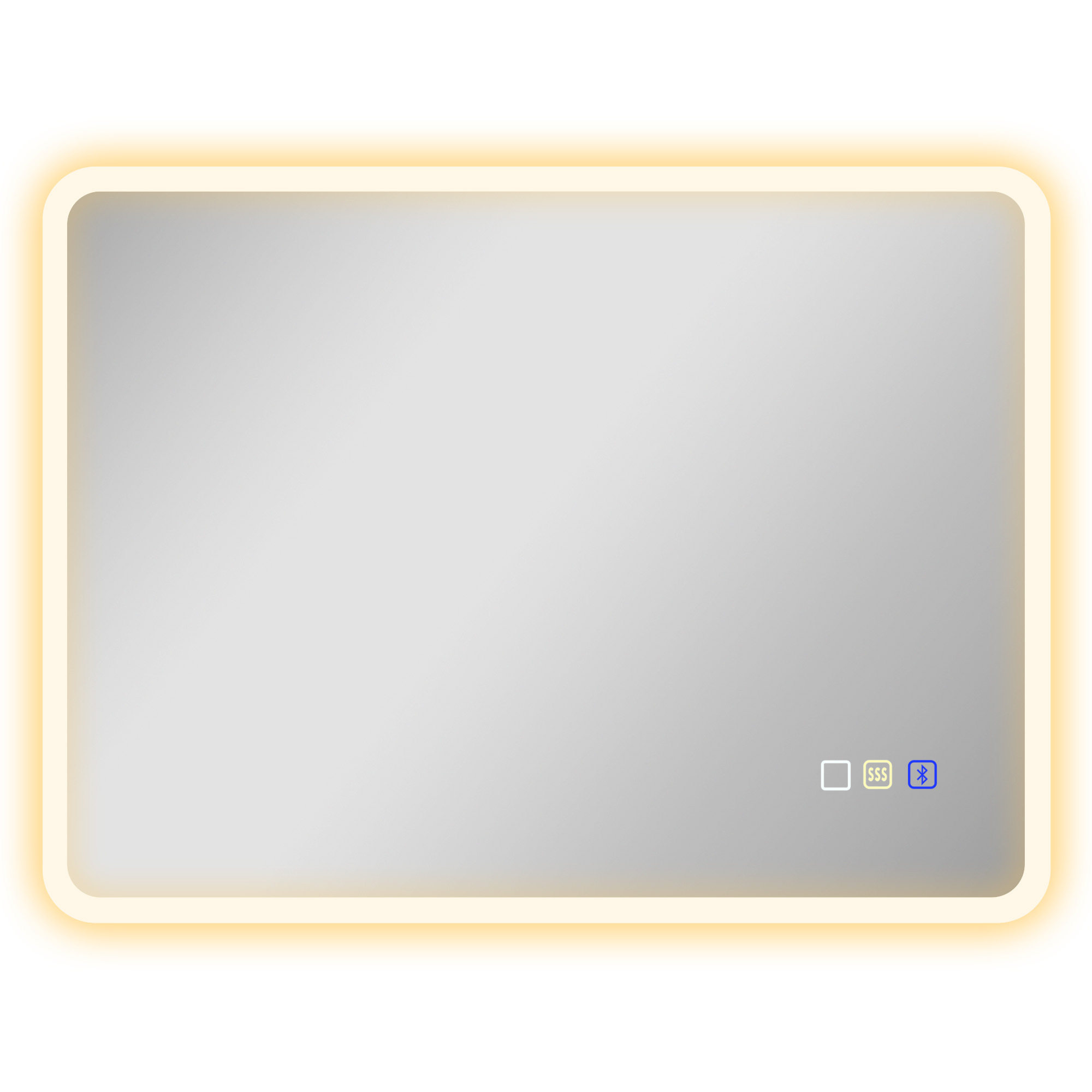 80 X 60cm LED Bathroom Mirror, With Bluetooth - Silver Tone