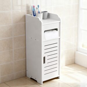 White Bathroom Bedroom Cabinet Drawer Shelf Cupboard Storage Free Standing Floor